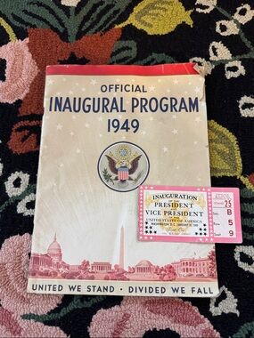 Official Harry Truman Inaugural Program 1949 + ticket